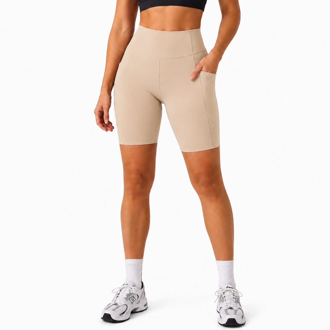 Cykelshorts til Kvinder med Lommer og Høj Talje