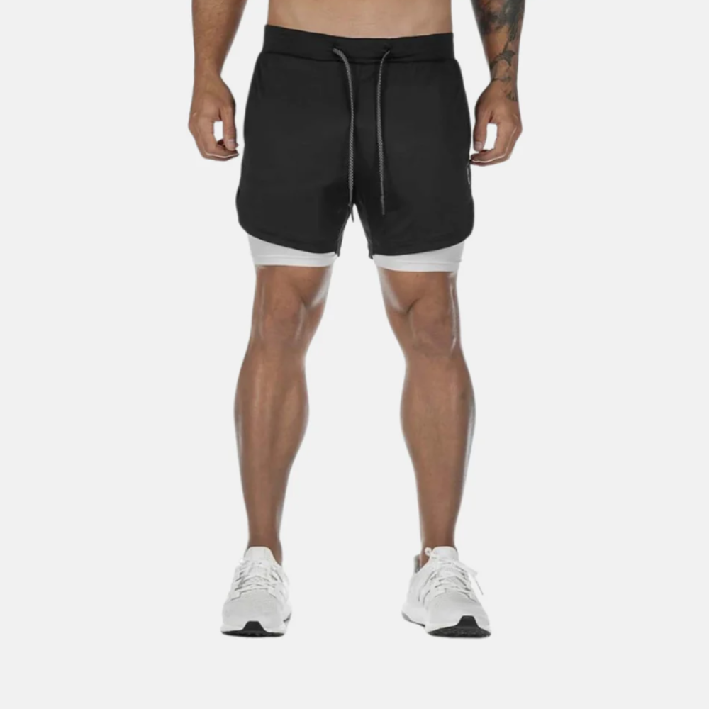 RunLock™ – 2-i-1 treningsshorts med sprettfri mobillomme