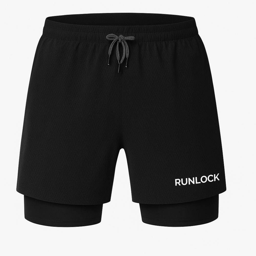 RunLock™ – 2-i-1 treningsshorts med sprettfri mobillomme
