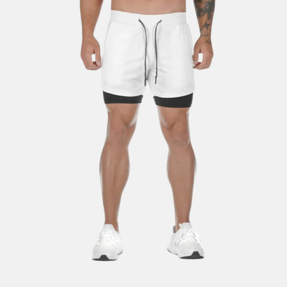 RunLock™ – 2-i-1 treningsshorts med sprettfri mobillomme