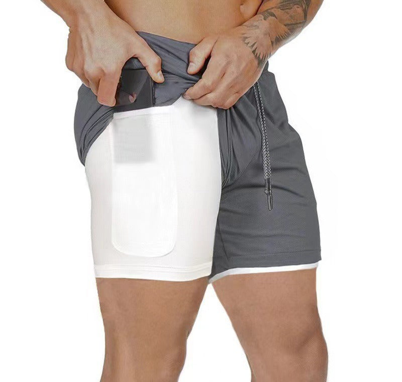RunLock™ – 2-i-1 treningsshorts med sprettfri mobillomme